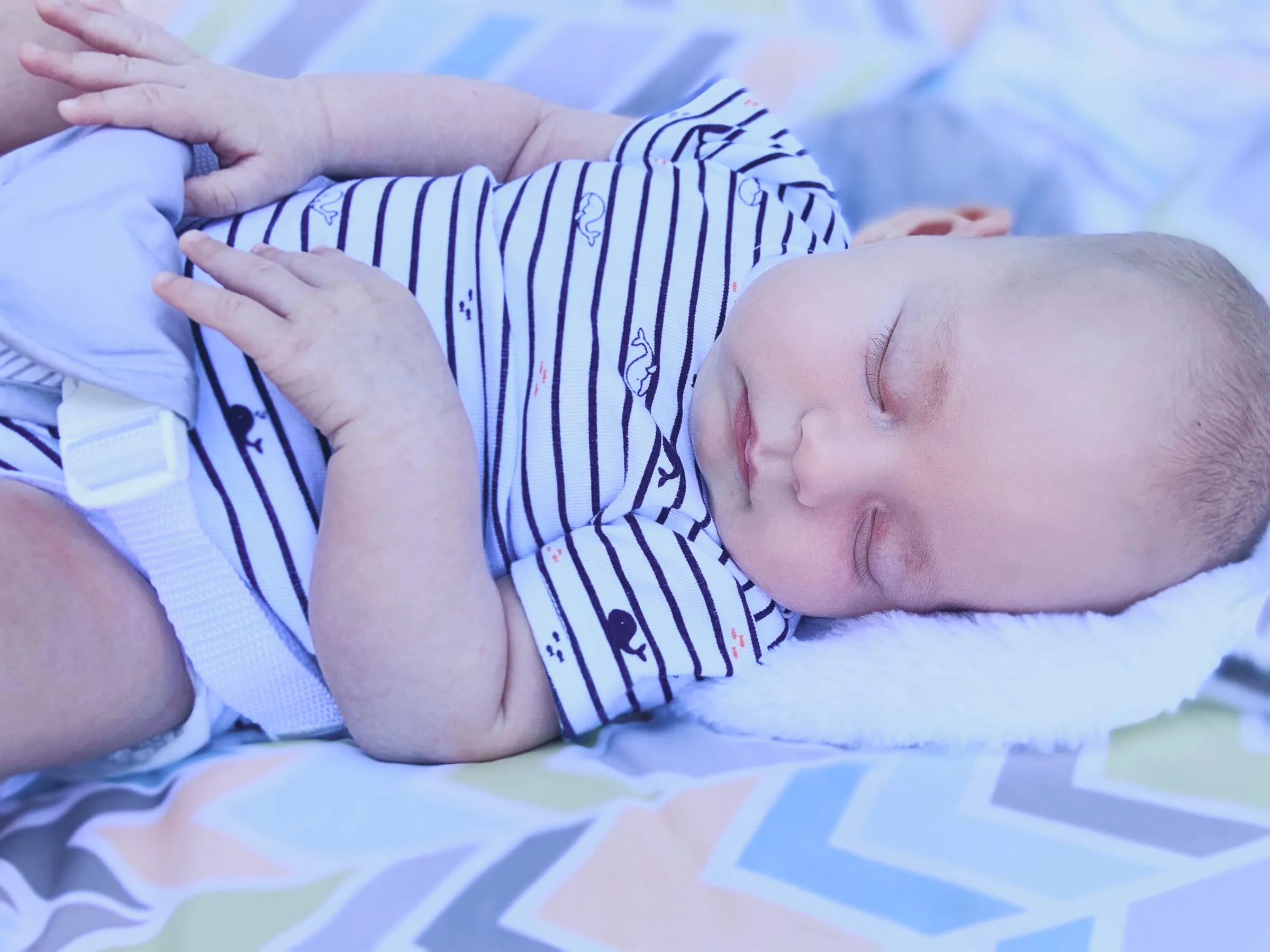 A newborn baby sleeping